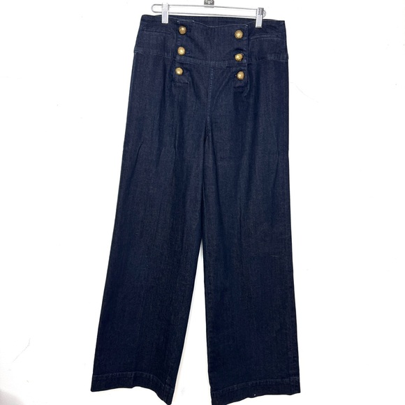 Lauren Ralph Lauren La Plage Nolita Sailor Jeans NWT Sz 10 Dark Indigo - Picture 2 of 7